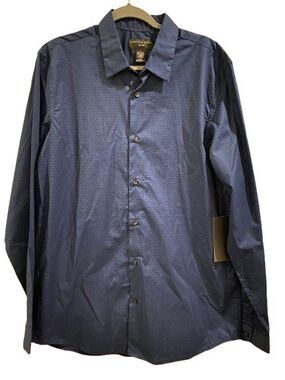 Men's Large Tall Shirt Button-up Long Sleeve Blue Shaquille O'Neal NEW